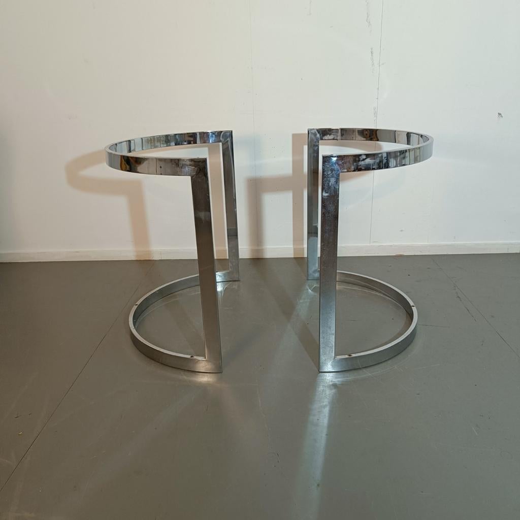 Set van 2 vintage  tafelpoten - zonder glasplaat, Ophalen, Tafelpoot, Minder dan 50 cm, Gebruikt