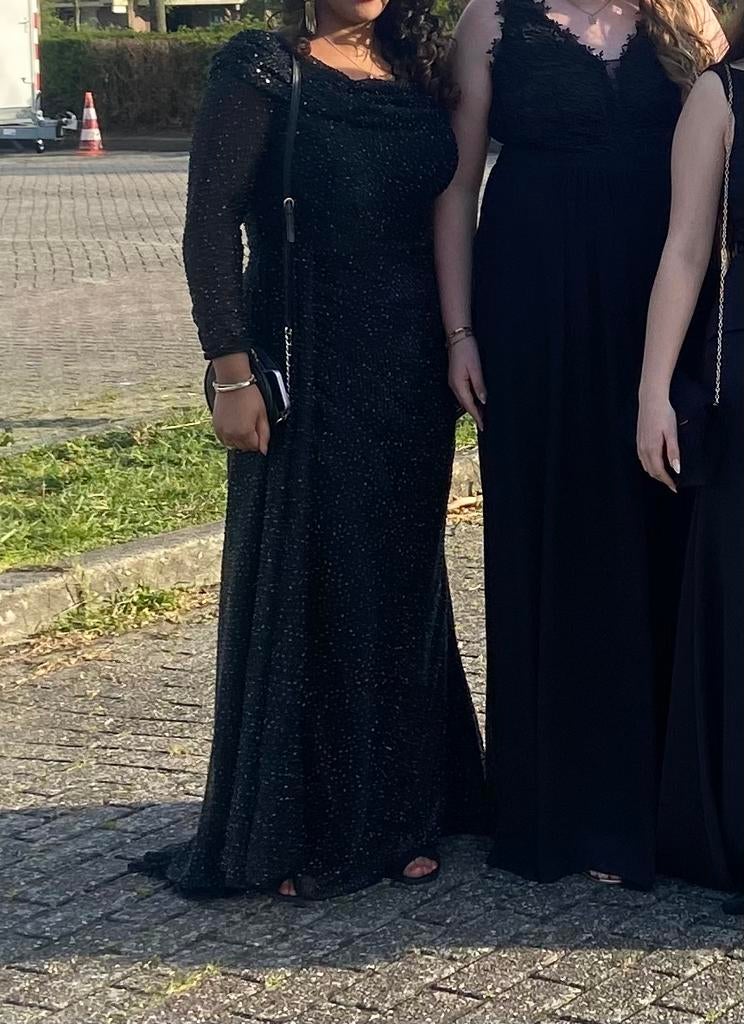 Zwarte Glitter Galajurk maat 44, Galajurk, Zwart, Maat 42/44 (L), Ophalen of Verzenden