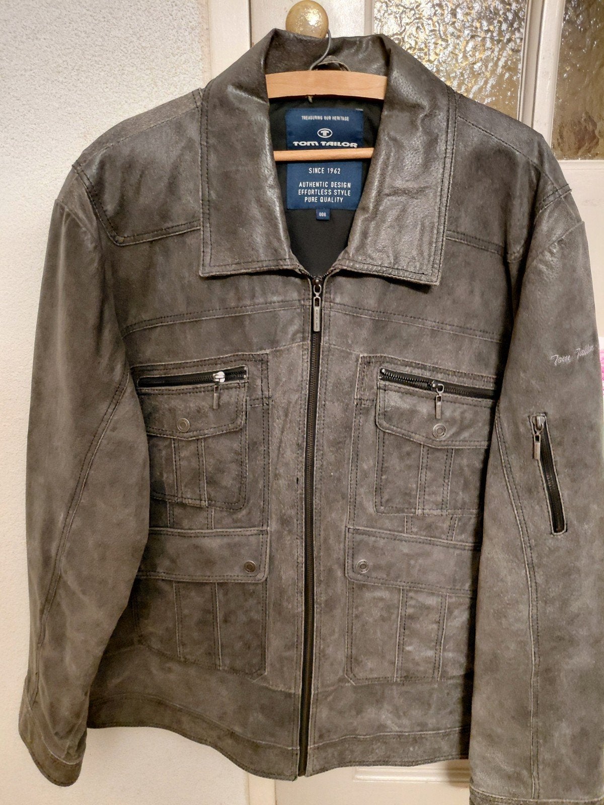 Tom Tailor Leren Jas - 100% Echt Leer, Nieuw, maat XL, Zwart, Tom Tailor, Ophalen of Verzenden, Maat 56/58 (XL)