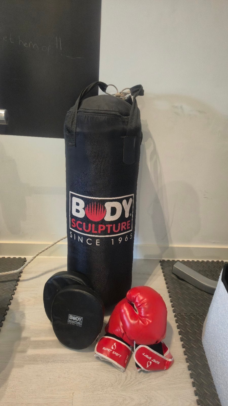 Bokszak set: Body Sculpture bokszak, handschoenen en pads, Sport en Fitness, Ophalen, Gebruikt, Bokszak