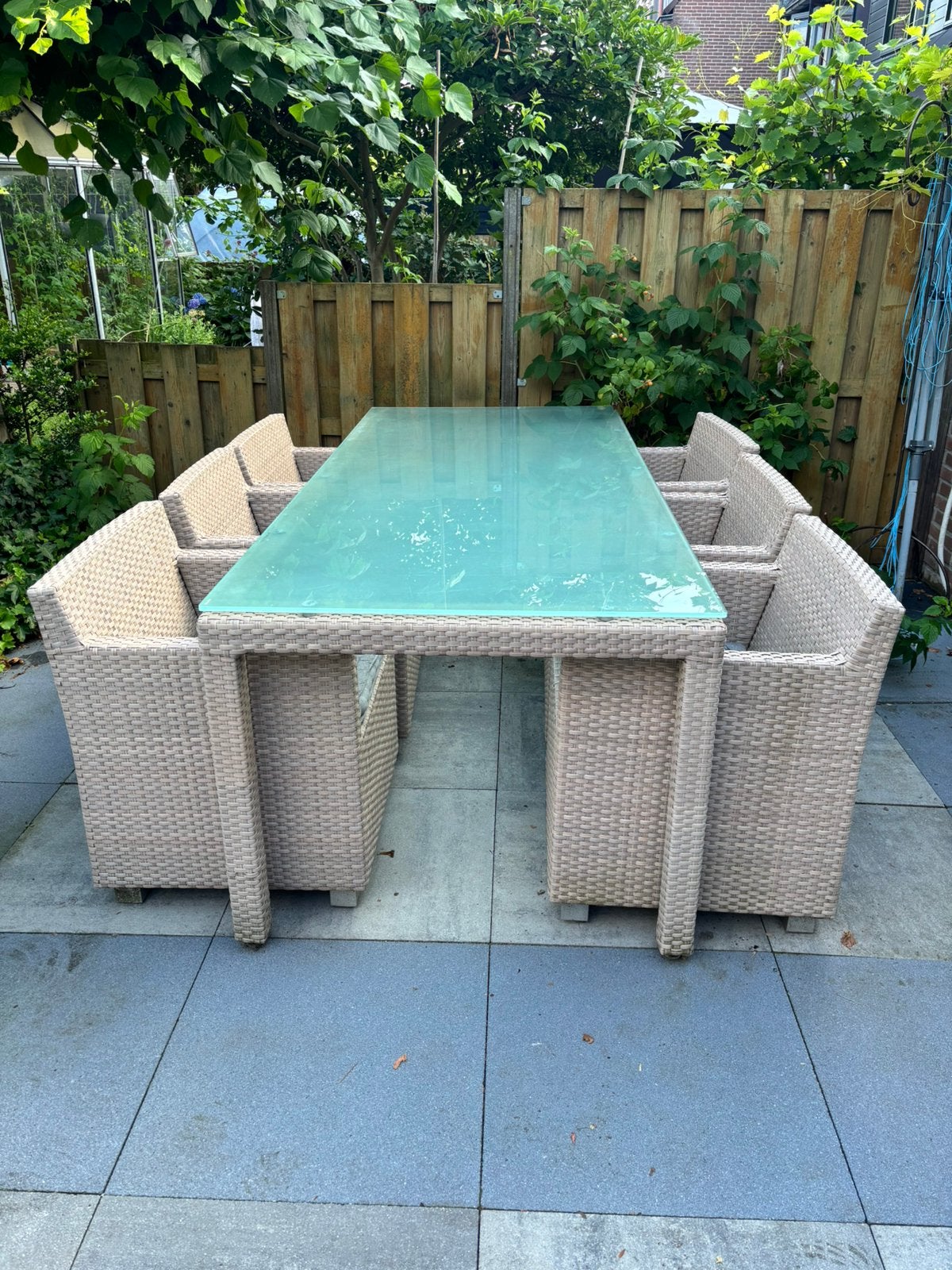 Tuinset apple bee, Tuin en Terras, Tuinsets en Loungesets, Ophalen, Kunststof, Gebruikt, 6 zitplaatsen