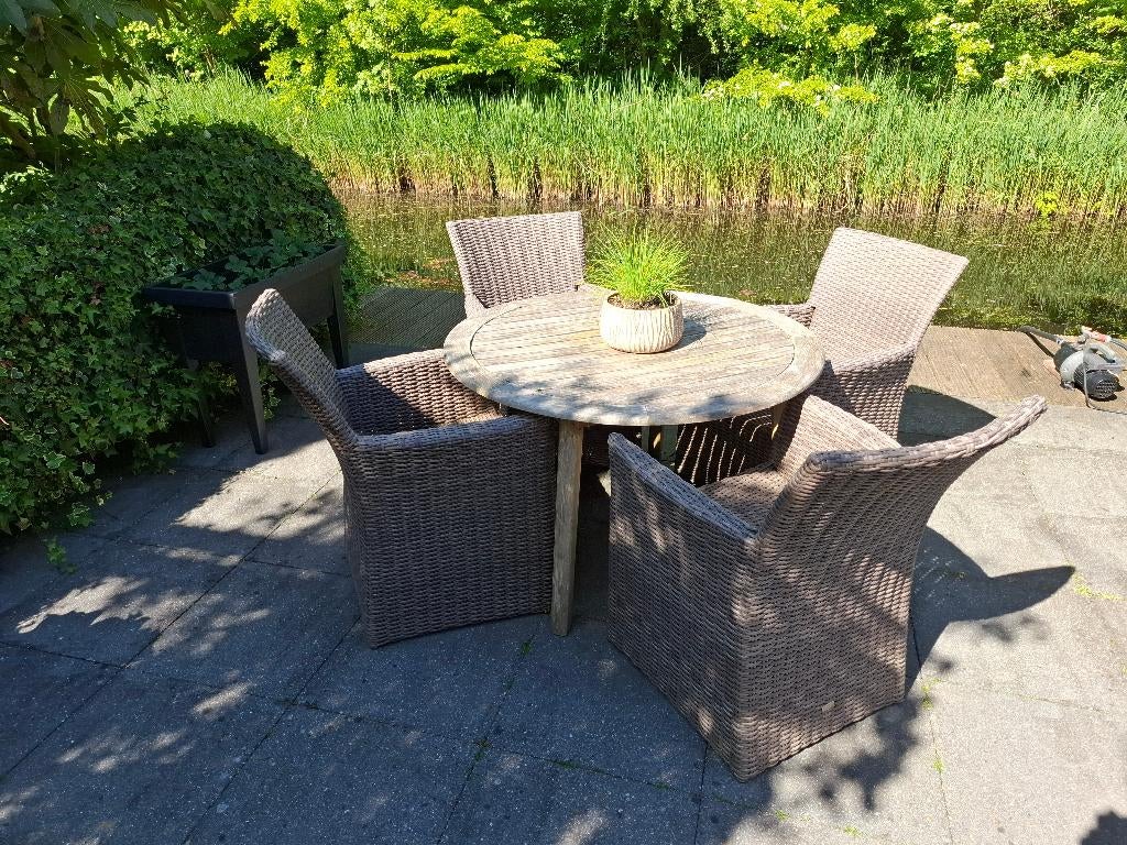 tuinmeubels, Ophalen, 4 zitplaatsen, Aluminium, Zo goed als nieuw