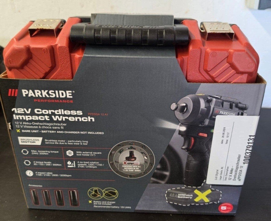 Parkside 12V Accu Slagmoersleutel PPDSSA 12 A1 (vaste prijs), Ophalen of Verzenden
