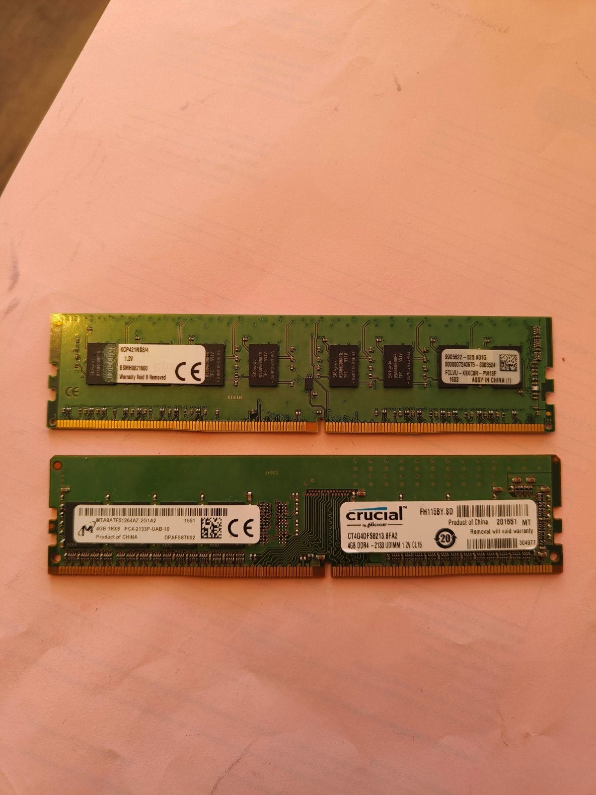 2x4GB (8GB) DDR4 RAM Geheugenmodules, Computers en Software, RAM geheugen, DDR4, 8 GB, Ophalen of Verzenden, Zo goed als nieuw