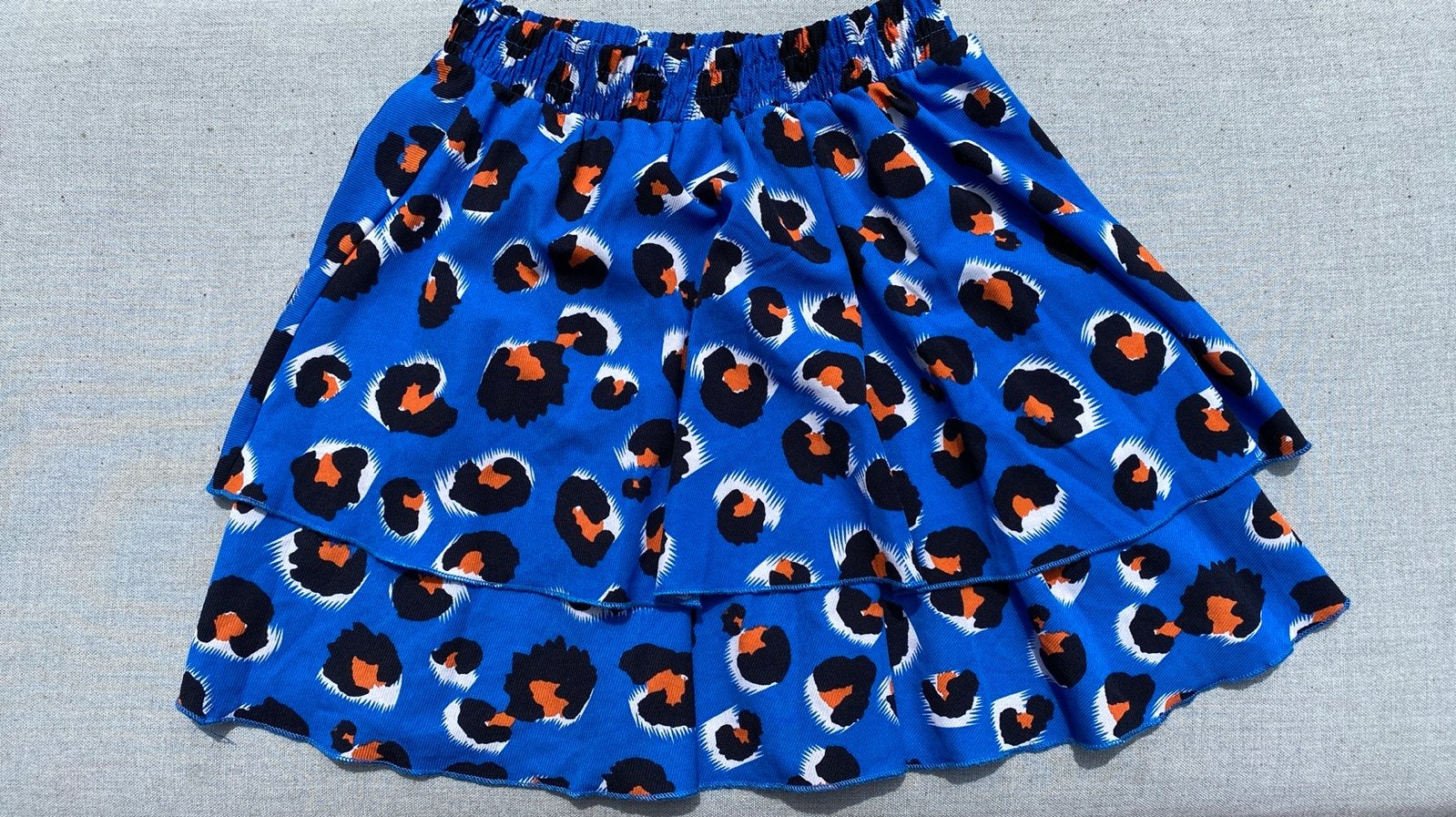 Vintage Dressing Blauwe Leopard Print Rok Maat M, Maat 38/40 (M), Blauw, Ophalen of Verzenden, Gedragen