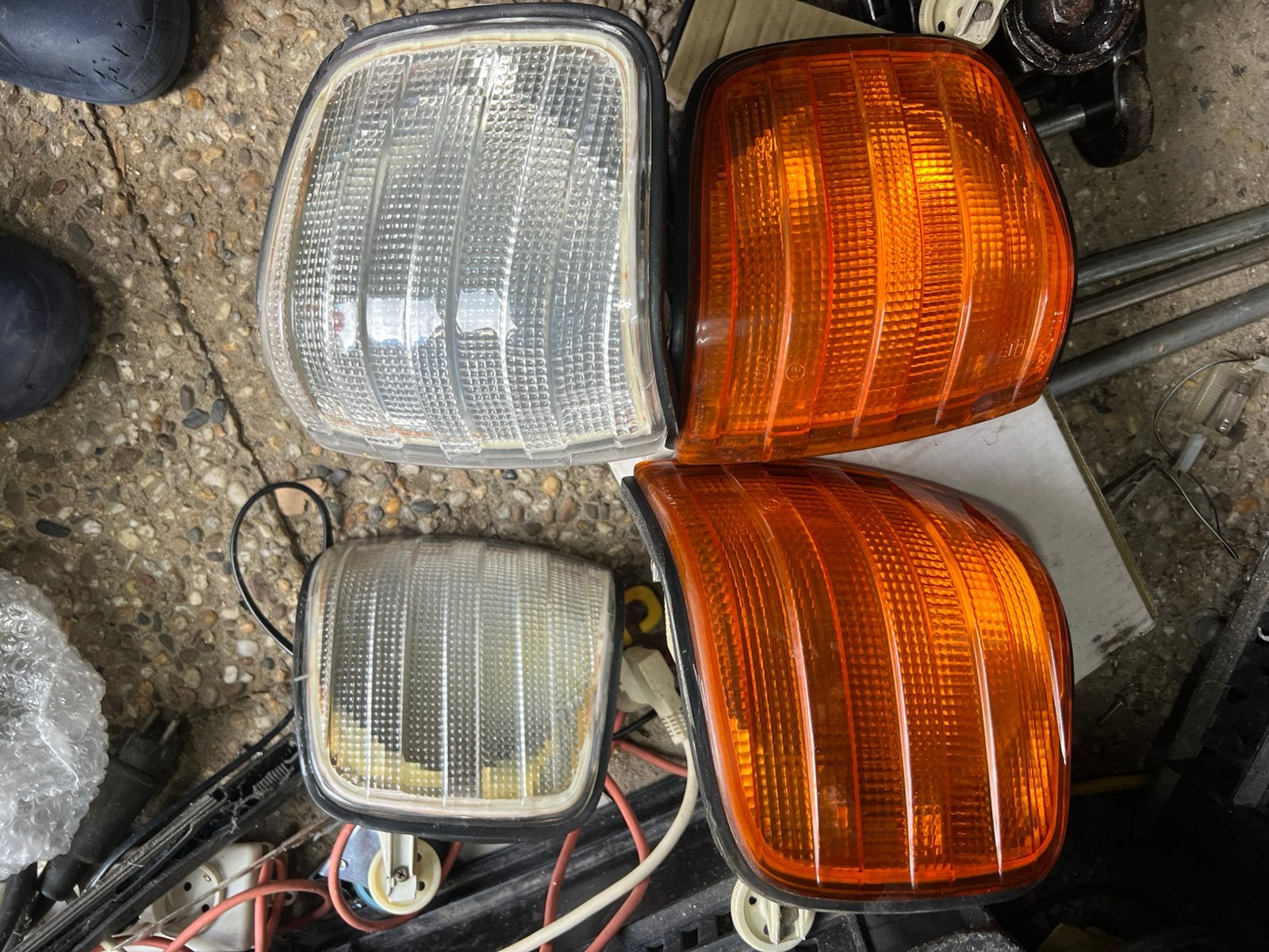Knipperlichten Mercedes w 126 wit en oranje, Auto-onderdelen, Verlichting, Ophalen of Verzenden