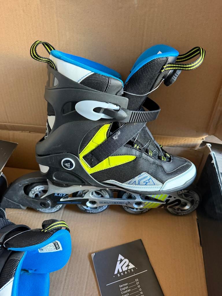 K2 Skate Inline Skates - Zwart/Geel/Blauw, K2, Heren, Nieuw, Ophalen of Verzenden