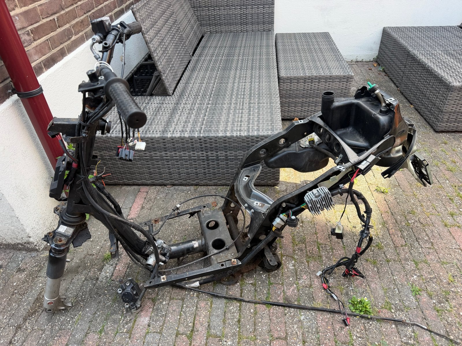 Zip 2000 frame met kabelboom, voorvork, tank en spatbord, Ophalen of Verzenden, Gebruikt, Frame