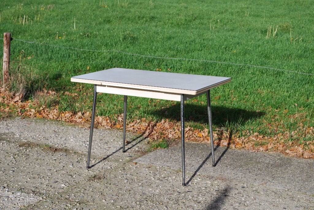 Uitschuiftafel vintage tafel, Gebruikt, Vintage, 50 tot 100 cm, Vijf personen of meer