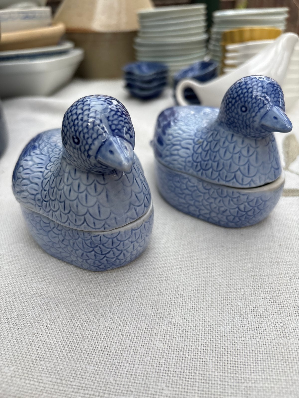 Set van 2 Delfts blauwe eendjes - botervlootjes/snackpotjes, Ophalen
