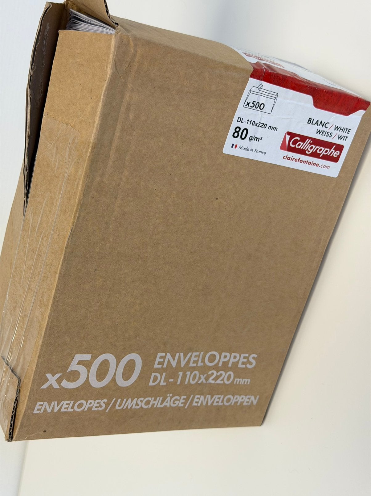 500 stuks Calligraphe DL Enveloppen 110x220 mm Wit Nieuw, Diversen, Nieuw, Ophalen of Verzenden, H, H