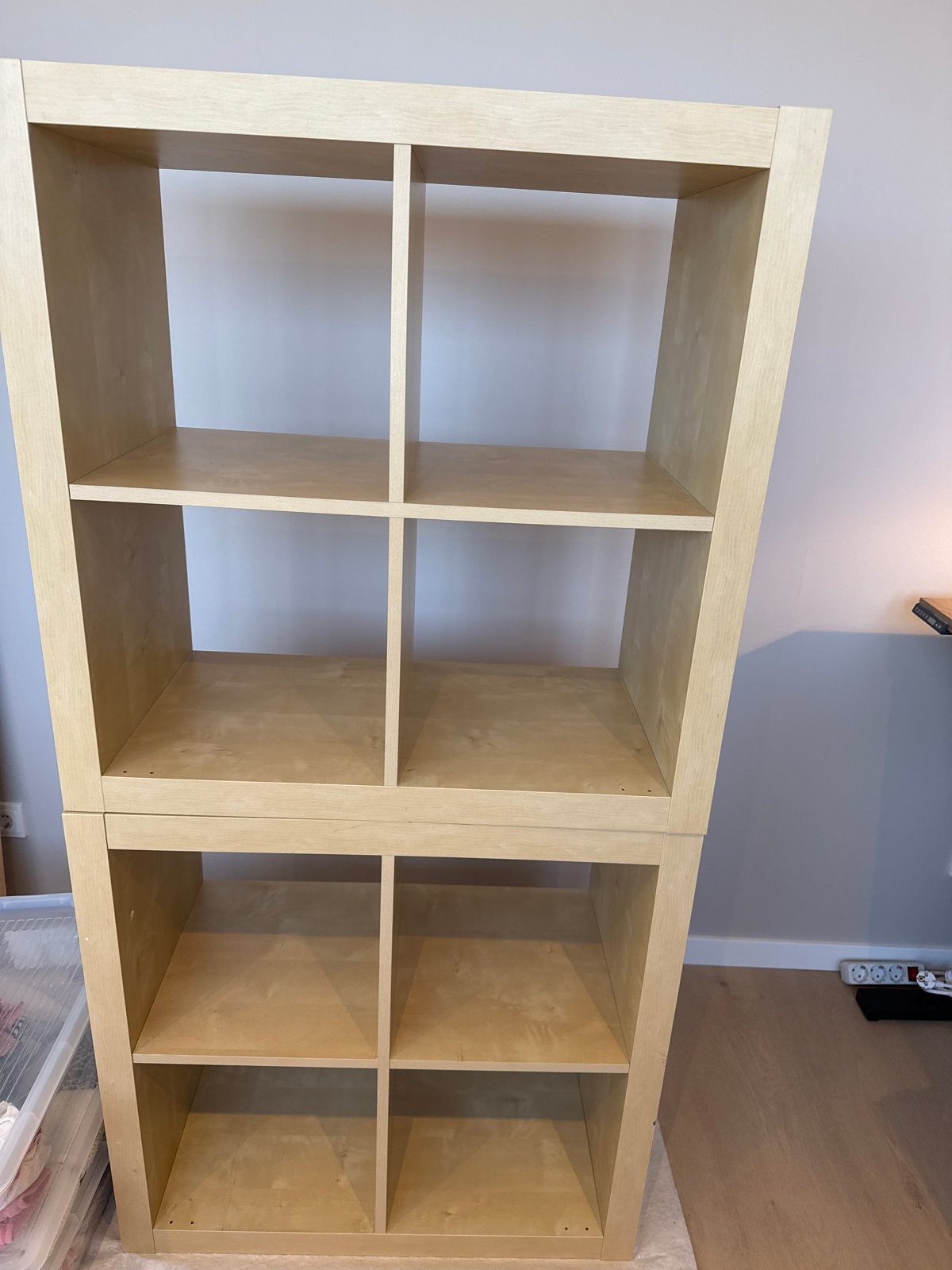 2 IKEA Kallax kasten met 8 zwarte manden, Ophalen, Gebruikt