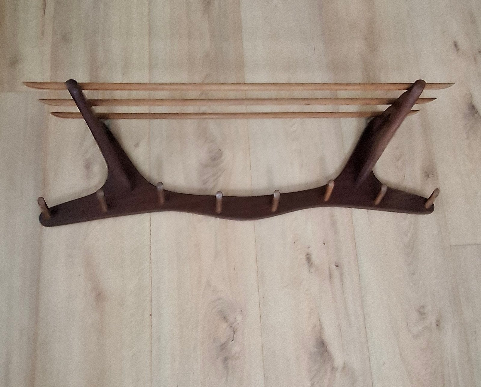 Teakhouten jaren 60 kapstok Deense stijl in zeer goede staat, Gebruikt, Minder dan 100 cm, Hout, Ophalen
