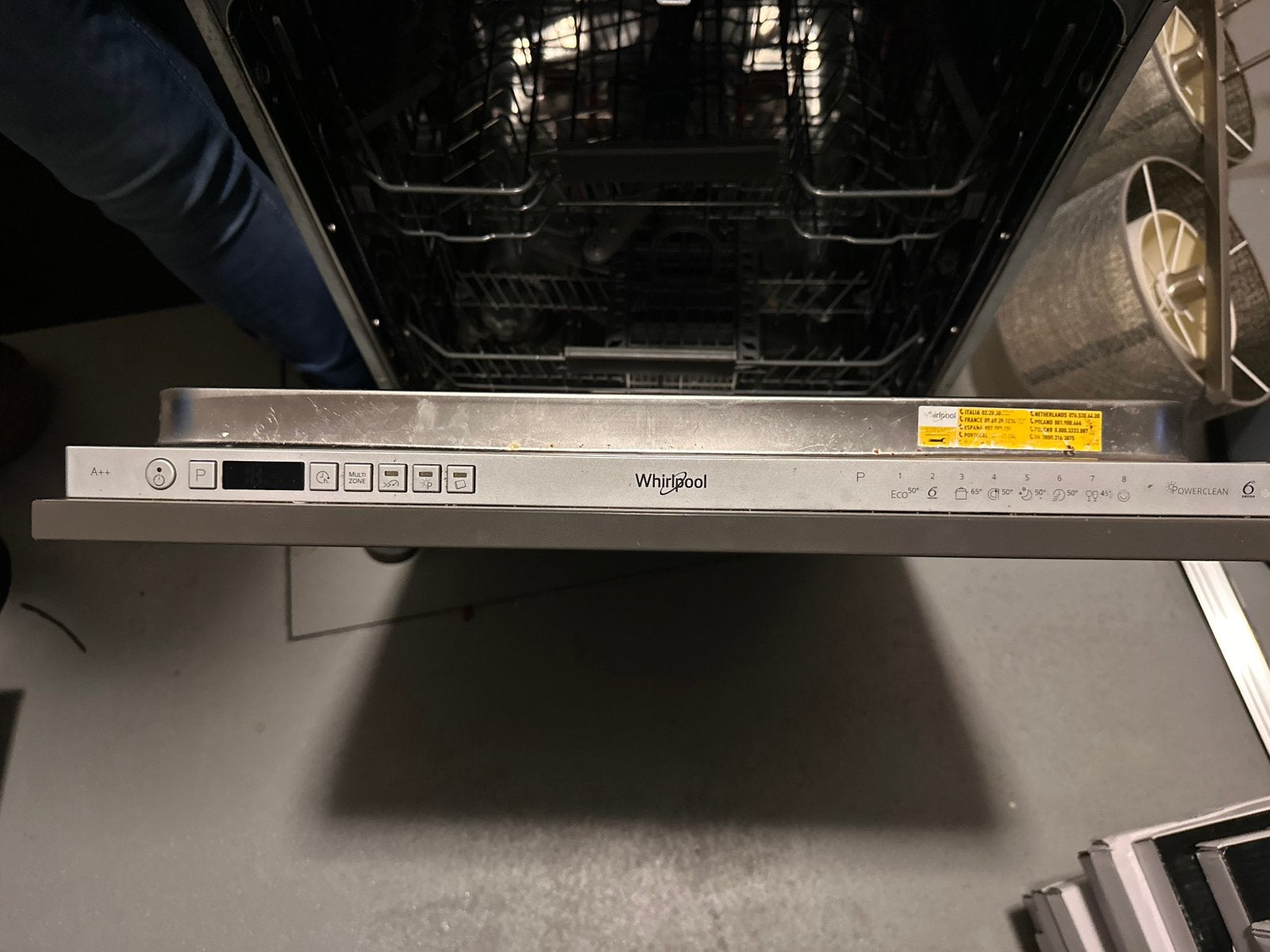 Whirlpool vaatwasser A++, Ophalen, Zo goed als nieuw, Energieklasse A of zuiniger, Inbouw