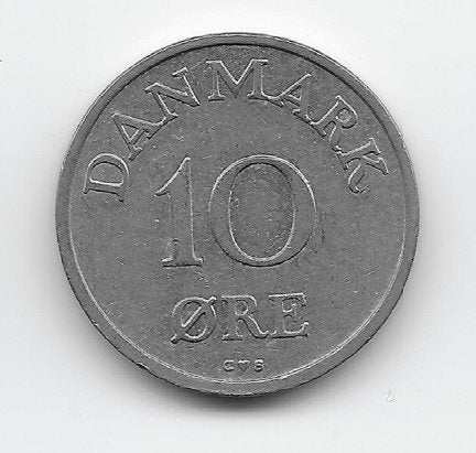 Denemarken 10 øre 1957 KM# 841.2, Ophalen of Verzenden, Overige landen, Losse munt