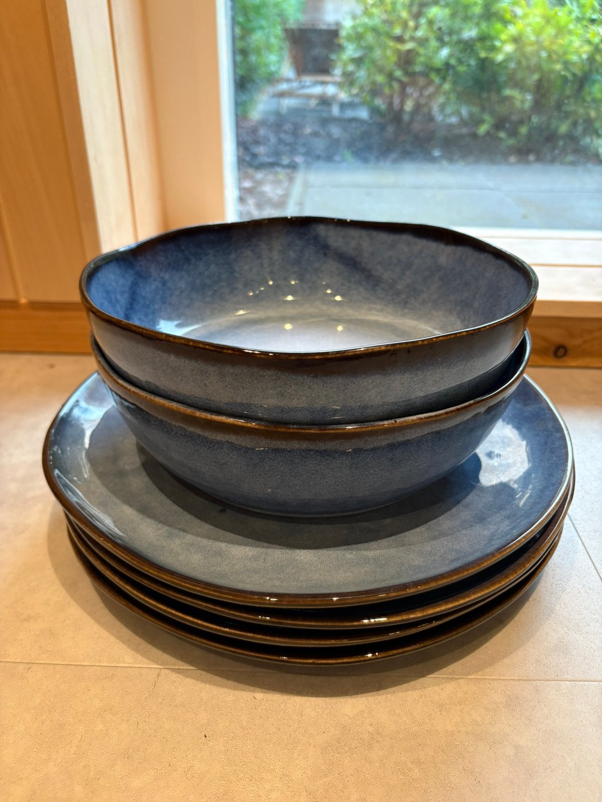 Xenos servies toscane dinerborden en schalen blauw, Huis en Inrichting, Keuken | Servies, Ophalen, Zo goed als nieuw, Bord(en)