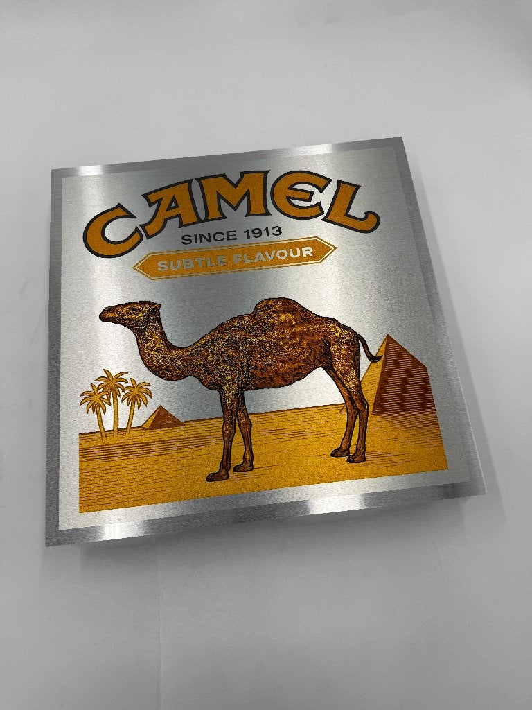 Reclamebord Camel sigaretten, aluminium, 40x40 cm, Ophalen of Verzenden, Nieuw, Reclamebord