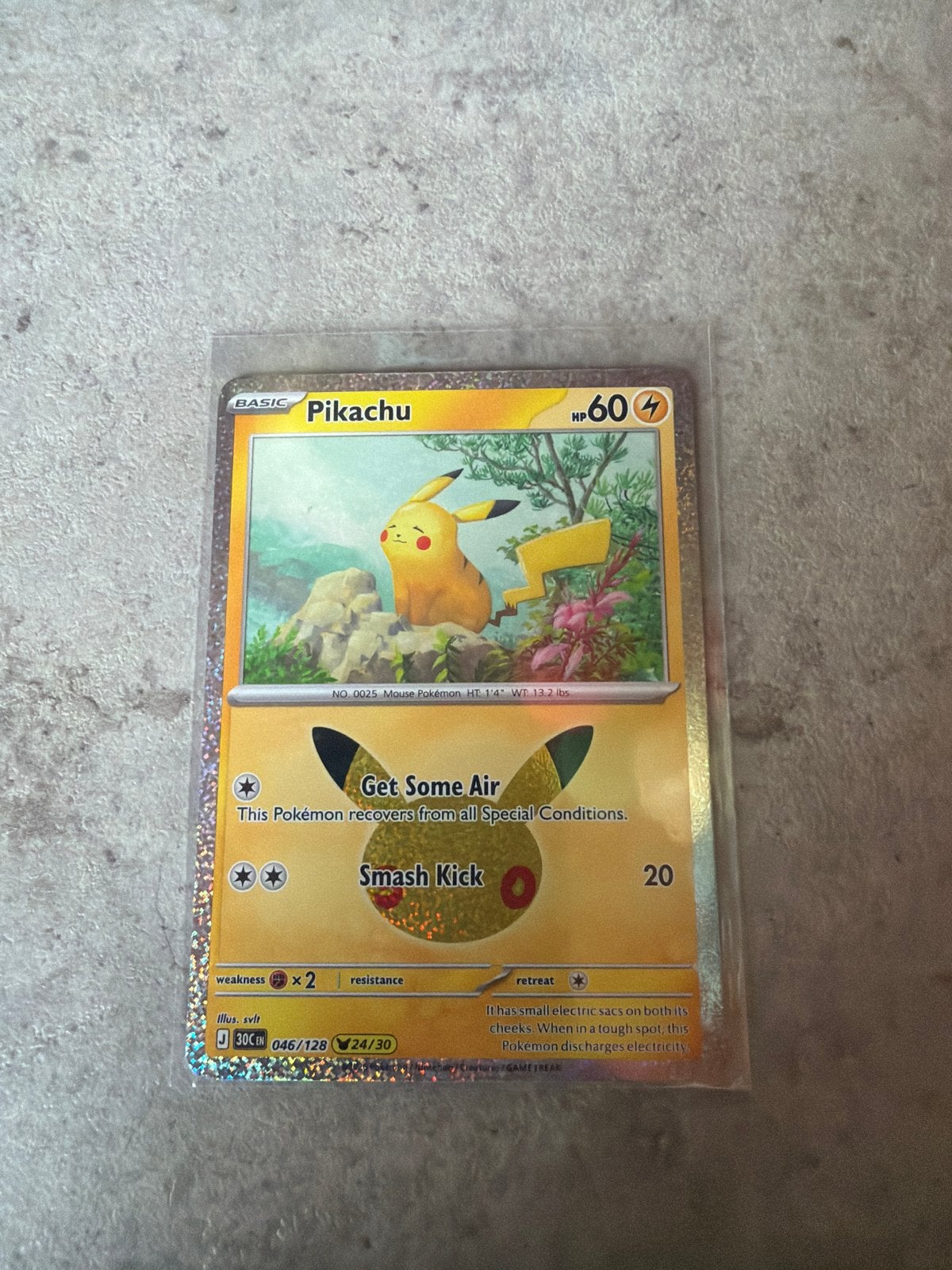 Pikachu 046/128 - 30th Celebration Set - Pokémon Kaart, Ophalen of Verzenden, Zo goed als nieuw, Losse kaart, Foil