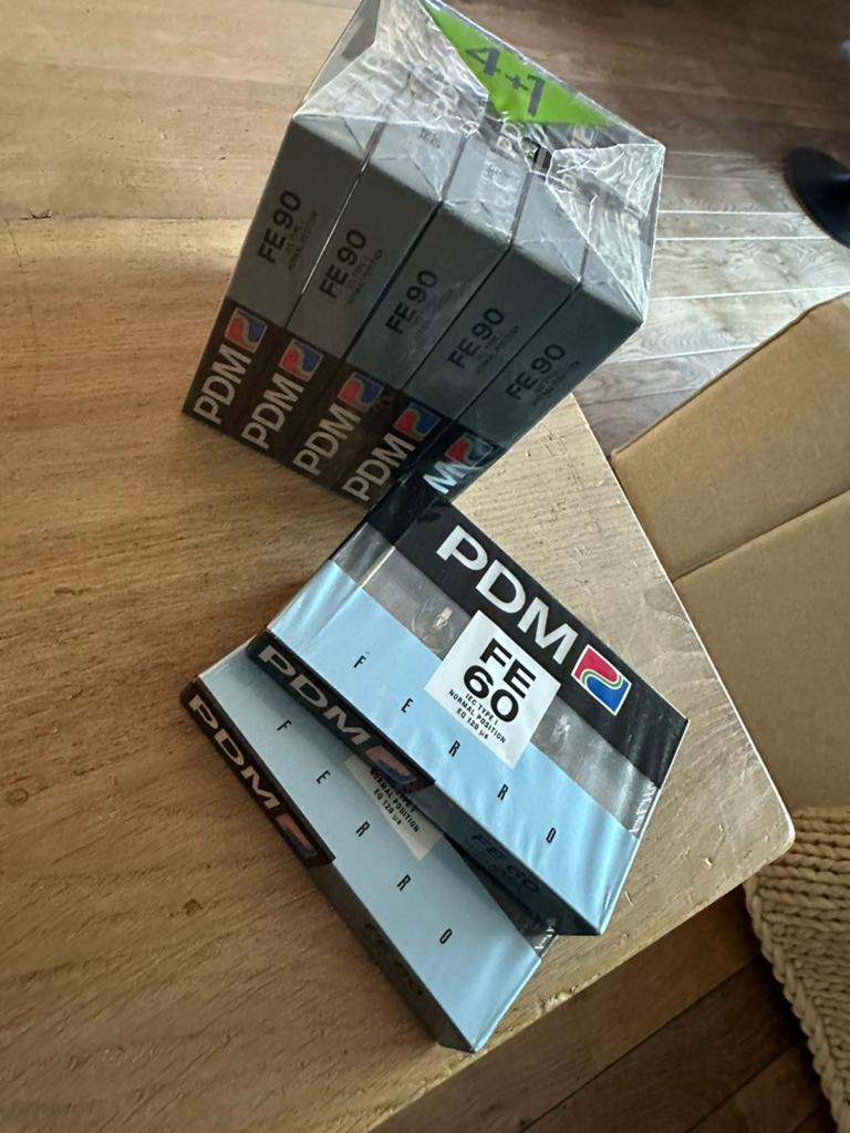 7 stuks PDM FE cassettebandjes in folie. Ongebruikt!, Cd's en Dvd's, Cassettebandjes, 2 t/m 25 bandjes, Overige genres, Ophalen of Verzenden