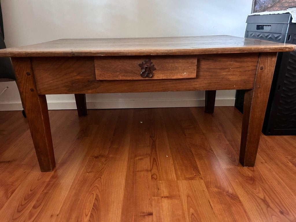 Te koop antieke salontafel, Ophalen, Gebruikt, 100 tot 150 cm, 50 tot 100 cm