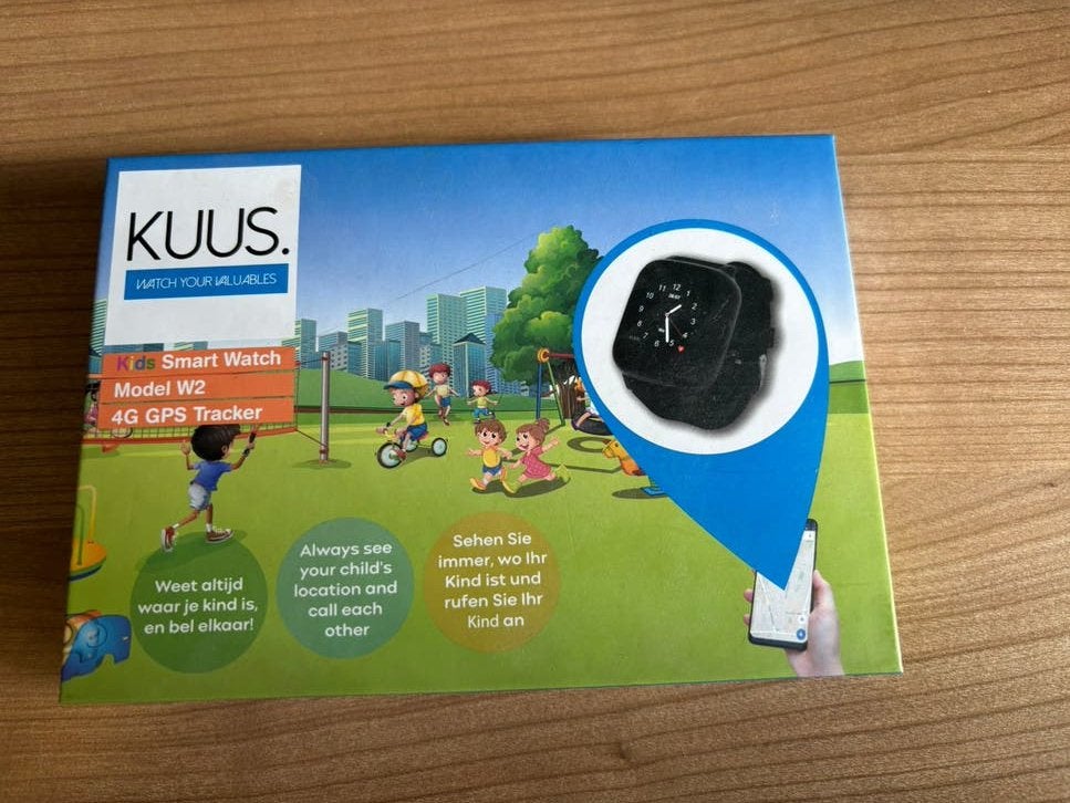 Bel horloge GPS voor kinderen, merk KUUS model W2, Ophalen of Verzenden, Zo goed als nieuw, Zwart, Jongen of Meisje