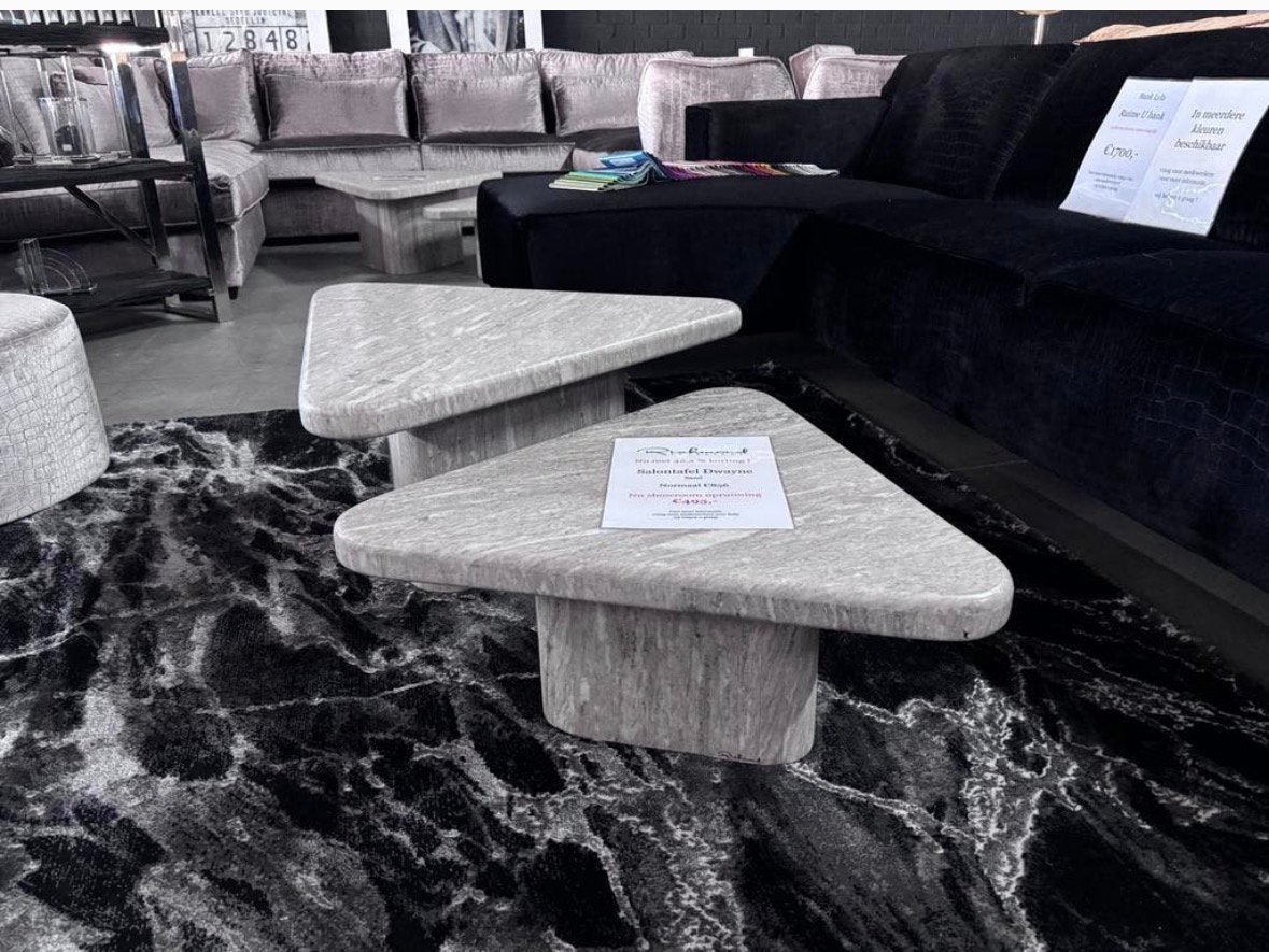Marmeren salontafel set Dwayne van richmond Interiors, Ophalen of Verzenden, Zo goed als nieuw, Rond, 50 tot 100 cm