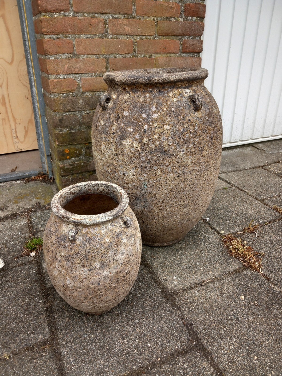 zware aardewerken kruiken/potten, Ophalen, Rond, Aardewerk, Minder dan 40 cm