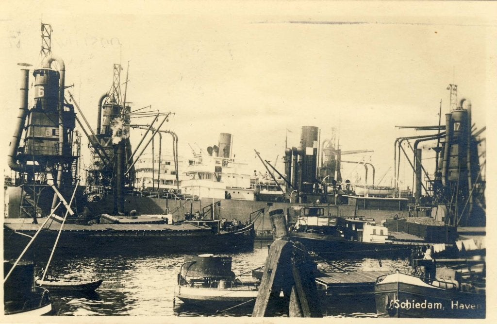 Schiedam, Ophalen of Verzenden, 1920 tot 1940, Gelopen, Zuid-Holland