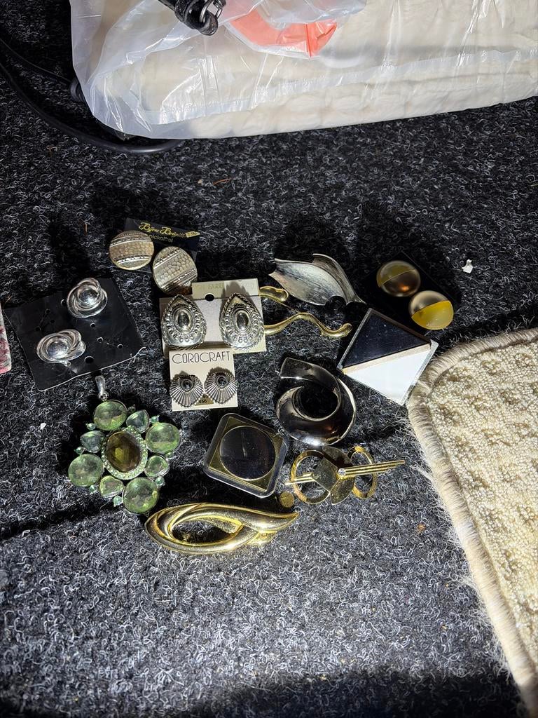 Partij vintage sieraden, Ophalen, Overige materialen, Oorbellen, Met edelsteen