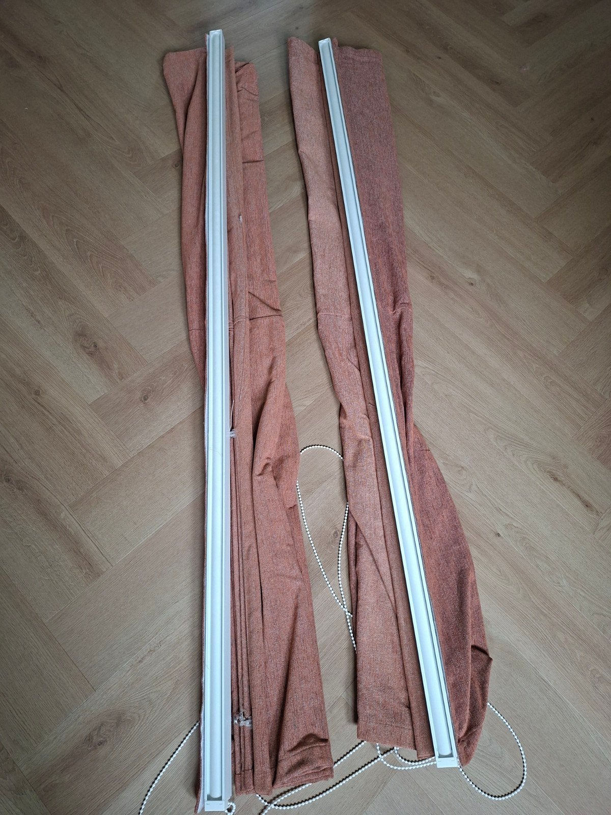 Veneta vouwgordijnen lichtdoorlatend (3 stuks), Ophalen, Gebruikt, Bruin, 100 tot 150 cm