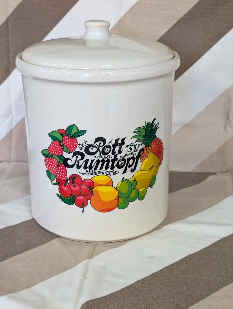 Prachtige en unieke Rumtopf met fruitdecoratie, Antiek en Kunst, Antiek | Keramiek en Aardewerk, Ophalen of Verzenden