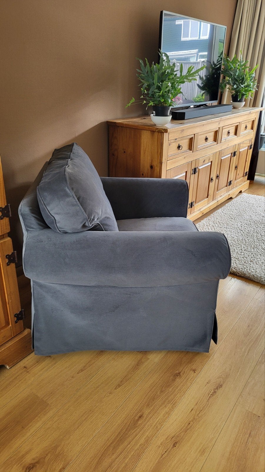 IKEA Ektorp fauteuil grijs GRATIS, Ophalen, Gebruikt, Eenpersoons, 75 tot 100 cm