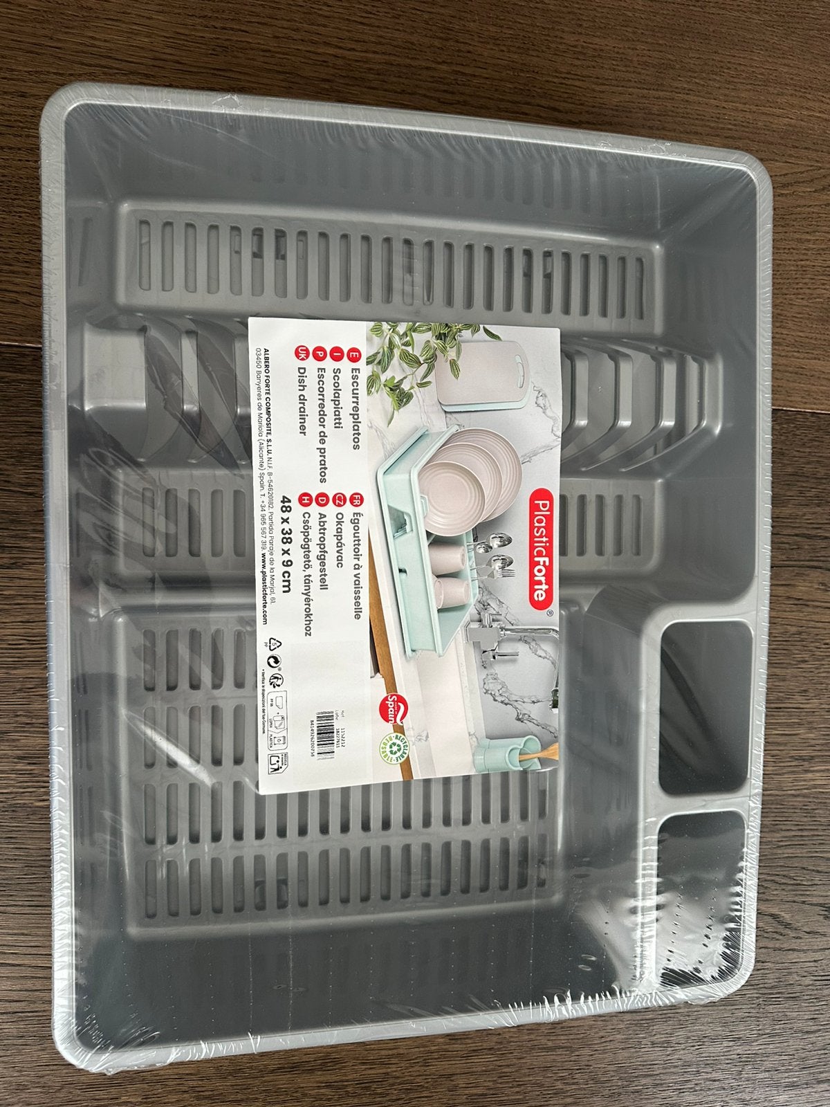 Nieuw zilver Afdruiprek met afwasbak teil plasticforte, Ophalen, Nieuw, Zilver