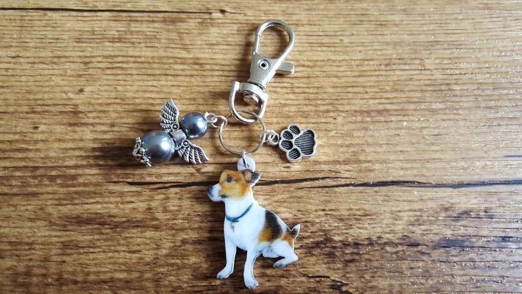 (Tas/Sleutel) Hanger Jack russel met beschermengeltje, Verzenden, Nieuw, Hanger