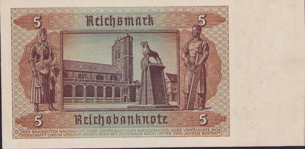 5 Reichsmark Bankbiljet 1942, Verzenden, Landmacht, Duitsland, Overige typen