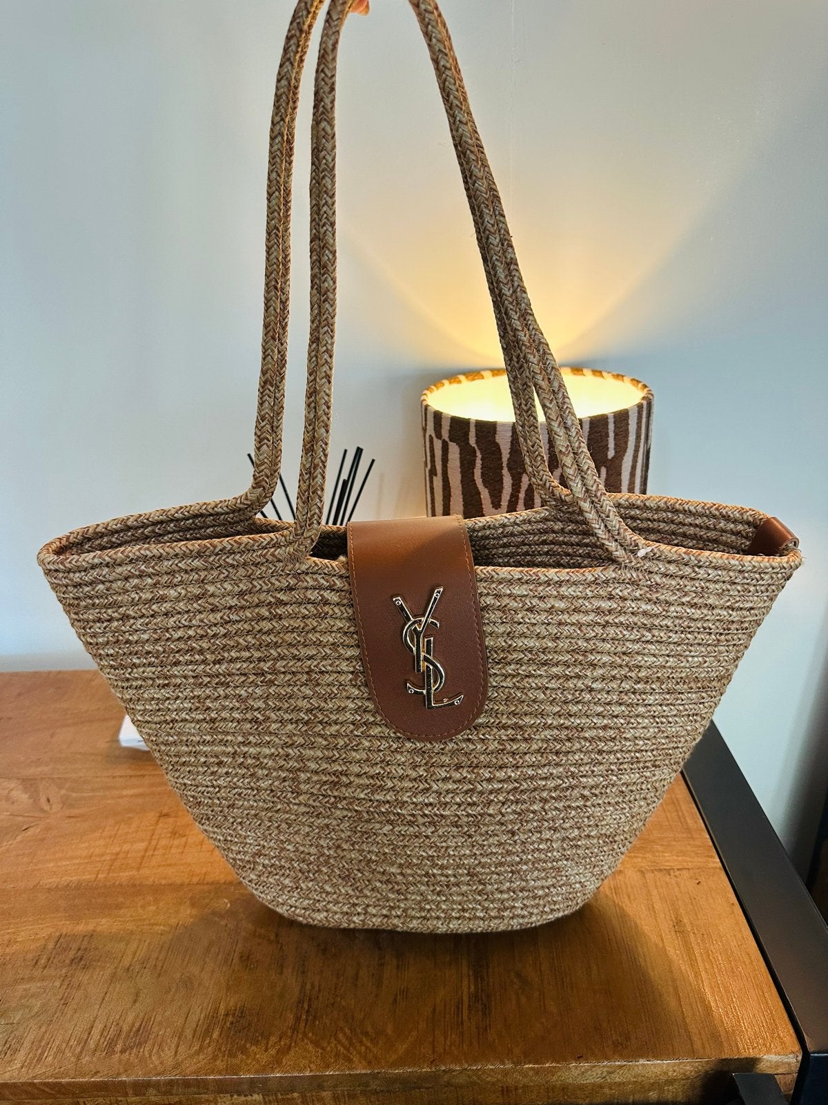 YSL-stijl strandtas - Gloednieuw, Ophalen of Verzenden, Nieuw, Beige, Shopper