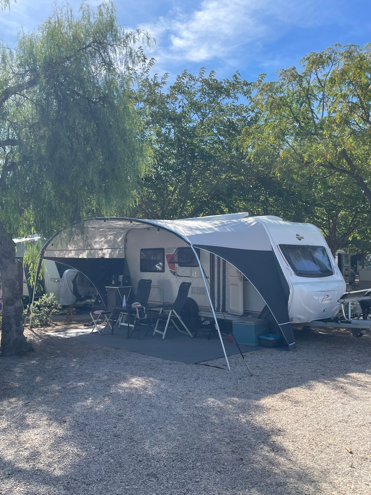 Dorema Porto Caravan boogluifel,mt 13 met zijwanden en sunw., Ophalen, Gebruikt, Dorema