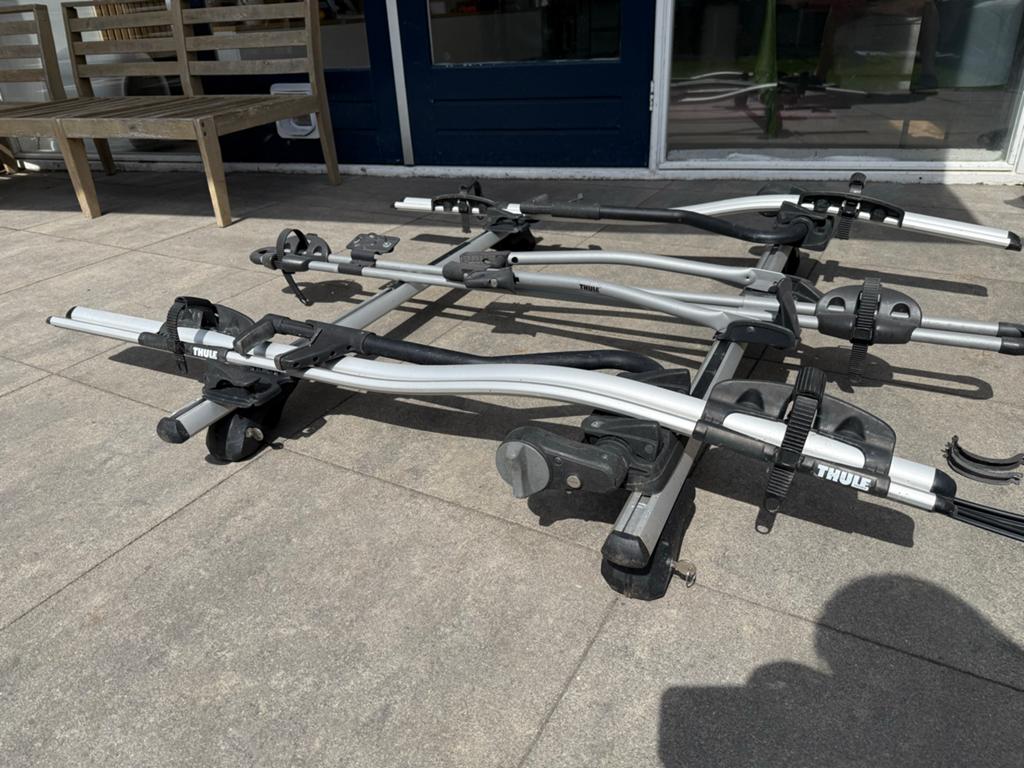 Thule Dakdragers met fietsendragers (Freeride en ProRide), Auto diversen, Dakdragers, Ophalen, Gebruikt