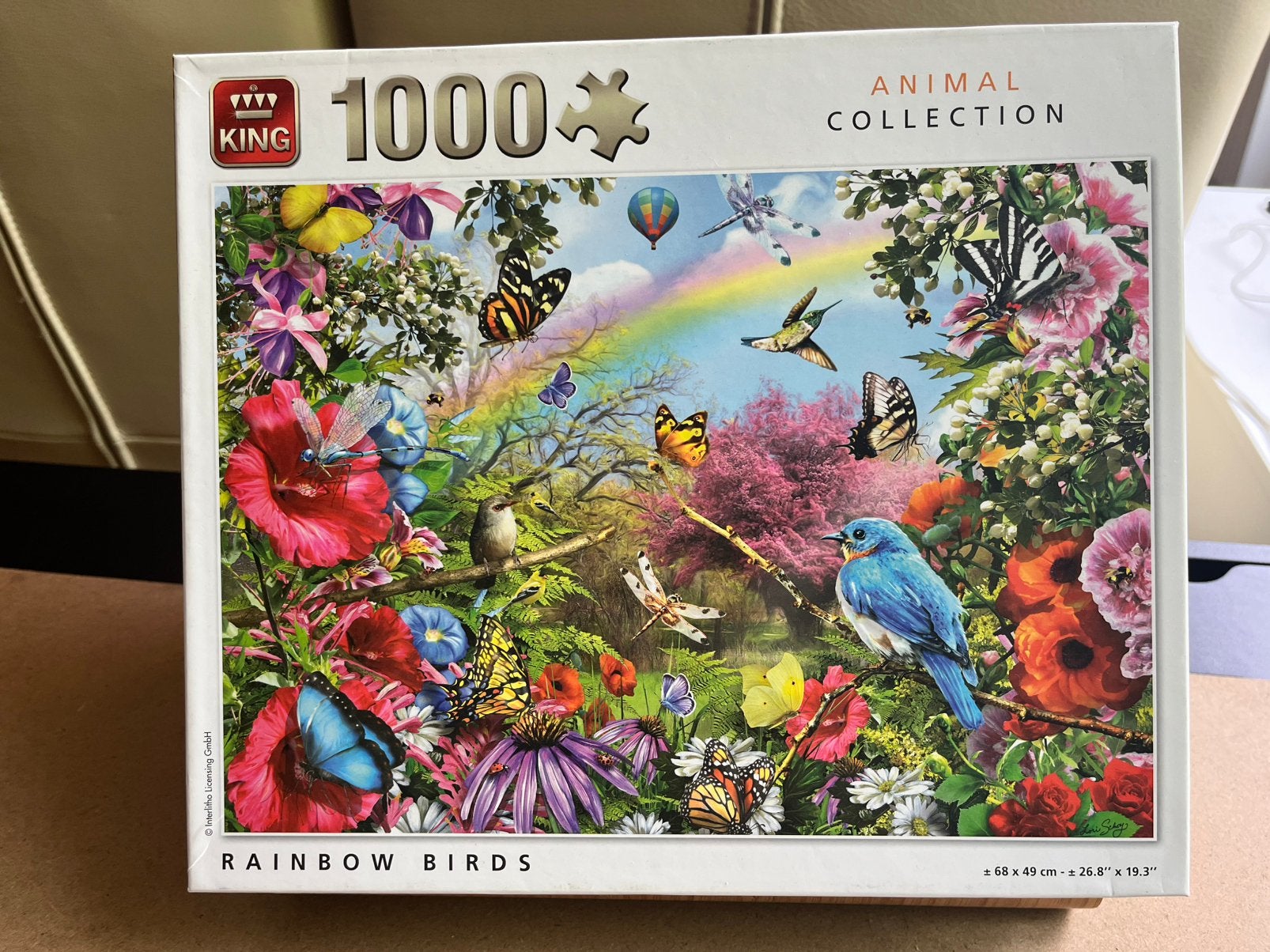 King puzzel Rainbow birds. 1000 stukjes, Ophalen of Verzenden, 500 t/m 1500 stukjes, Zo goed als nieuw, Legpuzzel