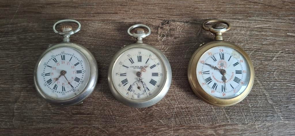Rosskopf zakhorloges + ketting (1916), Overige merken, Zakhorloge, Staal, Ophalen of Verzenden