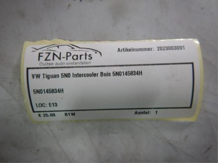 Intercooler Buis Volkswagen Tiguan (22740602), Ophalen of Verzenden, Gebruikt
