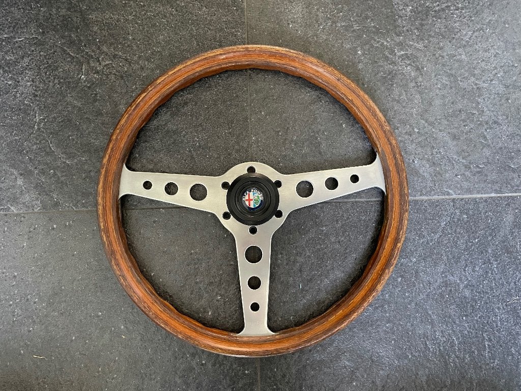 Alfa Romeo Momo Indy houten stuurwiel origineel jaren’60, Auto-onderdelen, Besturing, Ophalen of Verzenden, Gebruikt, Alfa Romeo