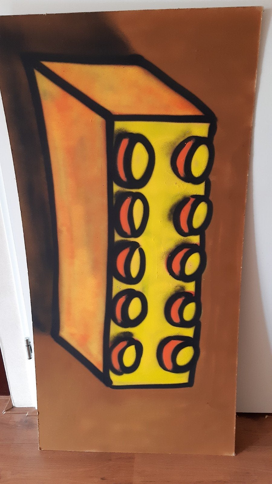 Graffiti legoblokje, Antiek en Kunst, Kunst | Schilderijen | Modern, Ophalen