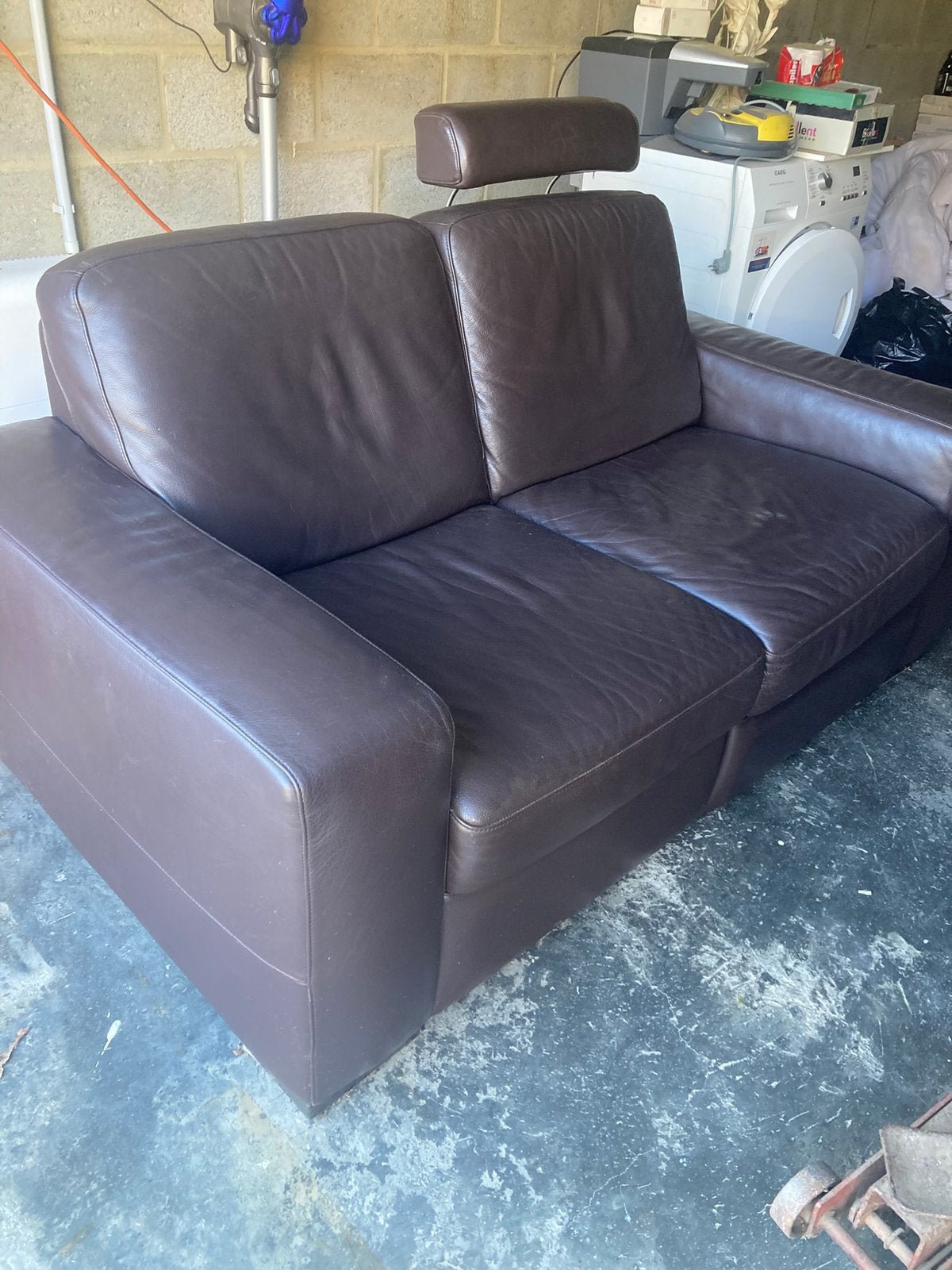 Gratis natuzzi lederen zetel, Huis en Inrichting, Ophalen, Zo goed als nieuw, 75 tot 100 cm, Minder dan 150 cm
