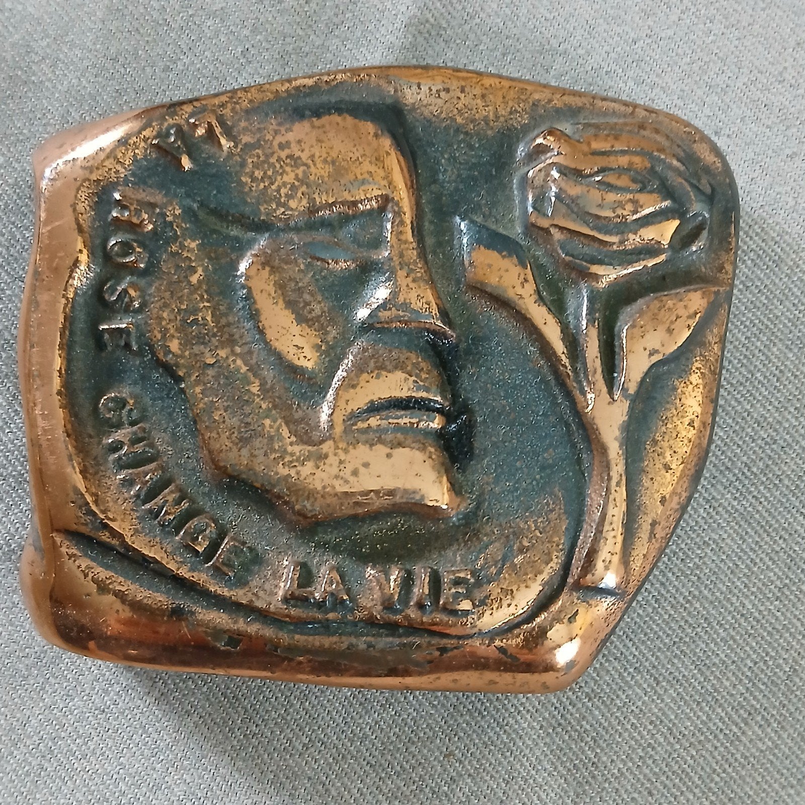 kleibe plaquette, "La Rose Change La Vie", Ophalen of Verzenden