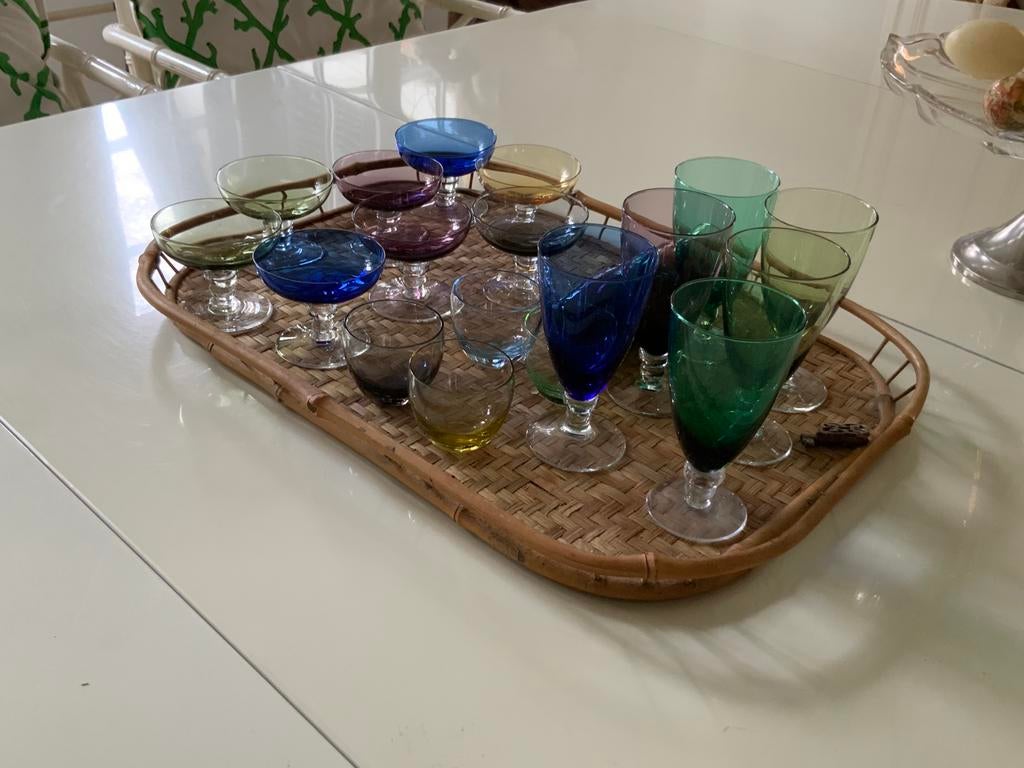 Set gekleurde glazen jaren 60 art deco, Ophalen