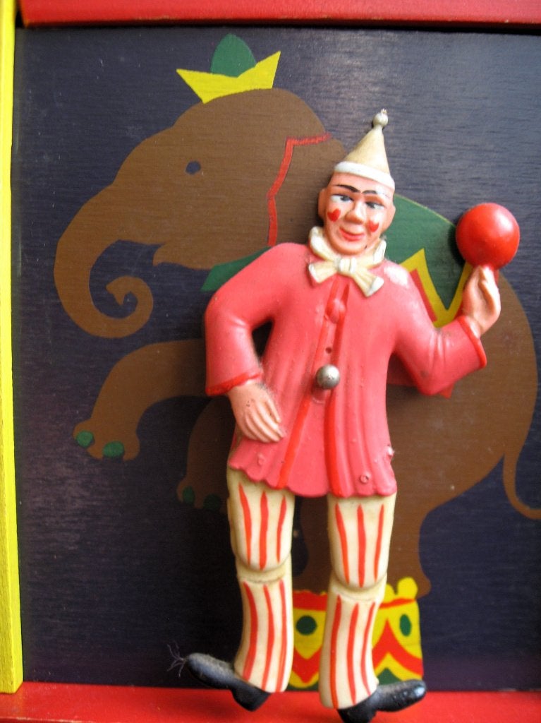 Reuge houten muziekdoos met dansende clown, Ophalen of Verzenden