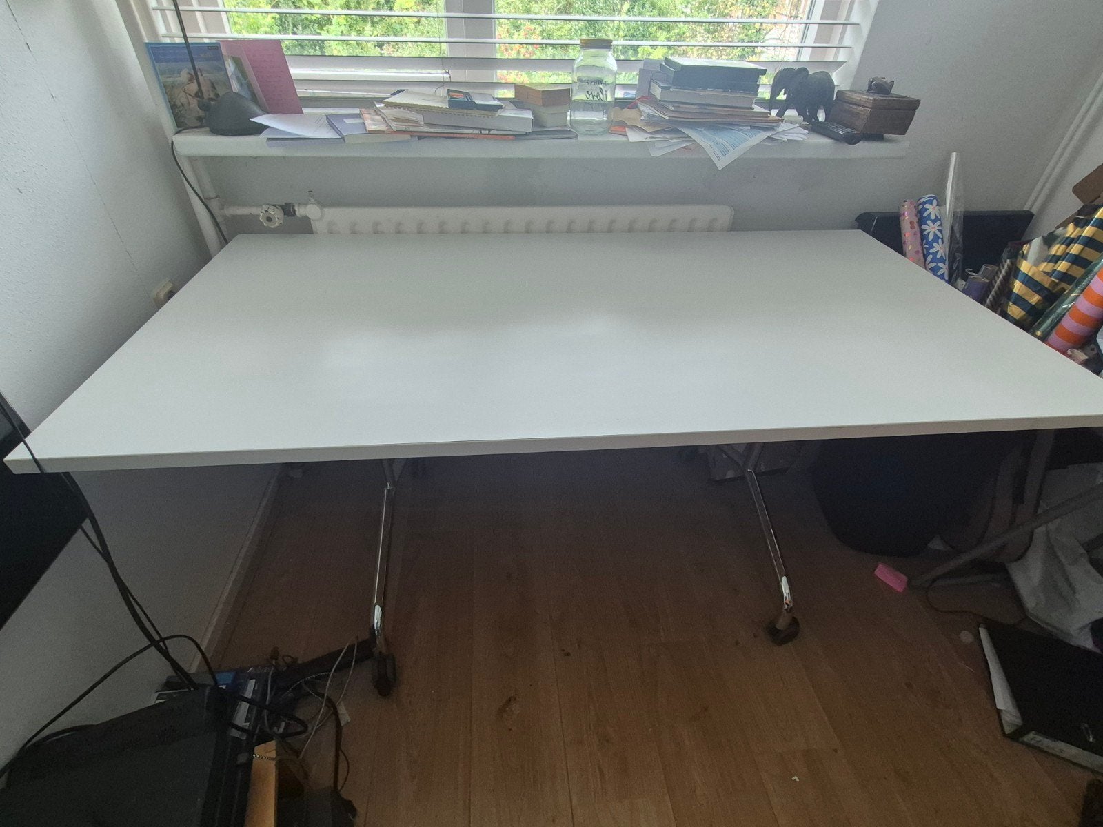 Wit opklapbaar bureau 160x80, Huis en Inrichting, Bureaus, Ophalen