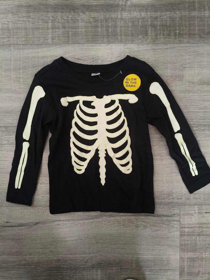 Halloween glow in the dark skelet longsleeve, Ophalen of Verzenden, Zo goed als nieuw, Overige typen, Halloween of Griezel