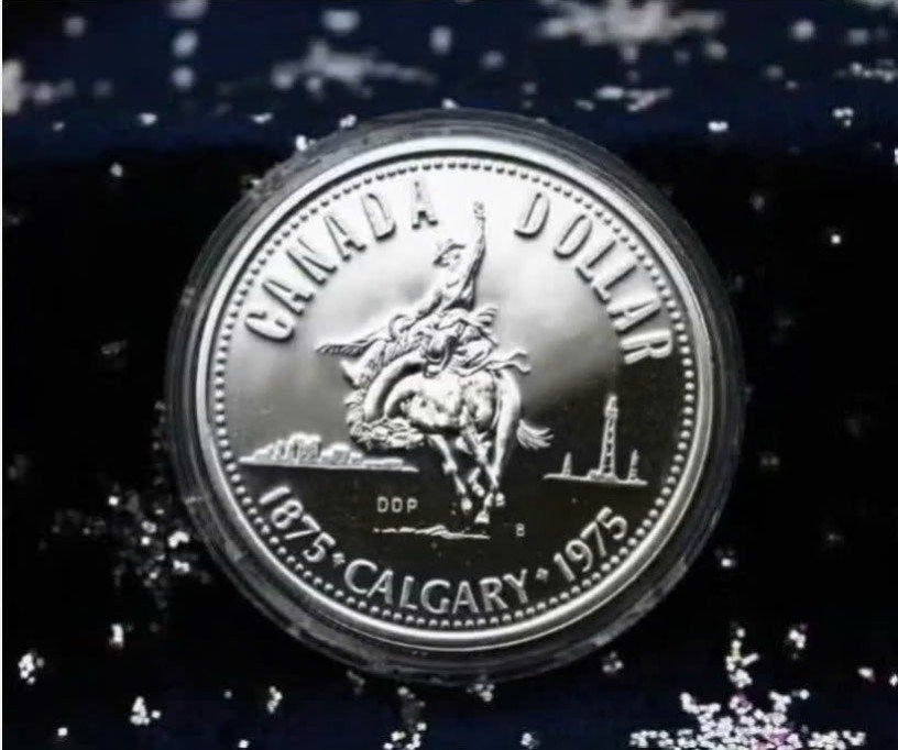 Canada - Silver Dollar 1975 BU - Calgary Centennial, Postzegels en Munten, Verzenden, Noord-Amerika, Losse munt, Zilver